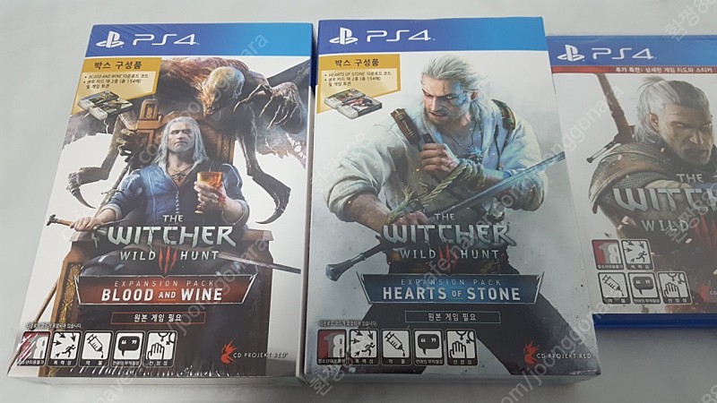 위쳐3 DLC 2개 궨트카드(밀봉패키지) + 위쳐3 본편팝니다