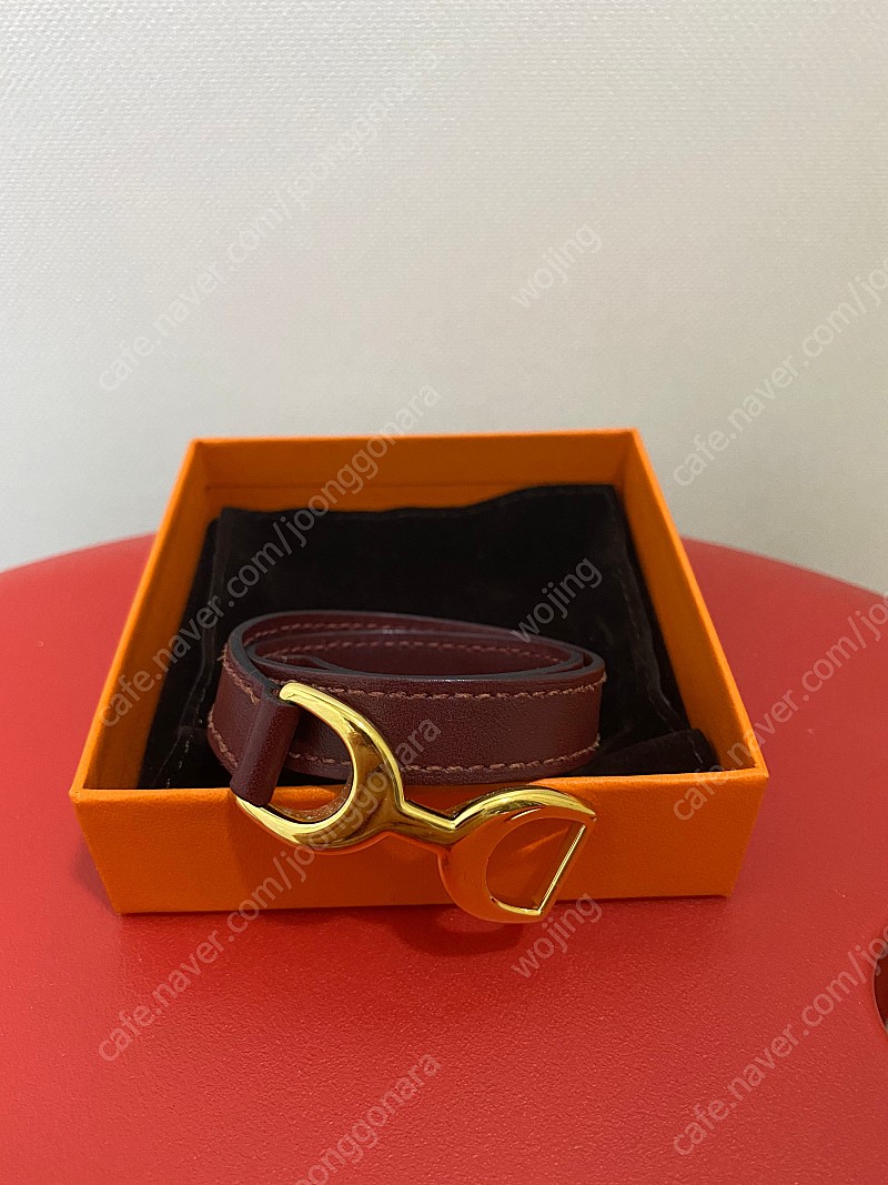 에르메스 Baby Pavane Leather Bracelet