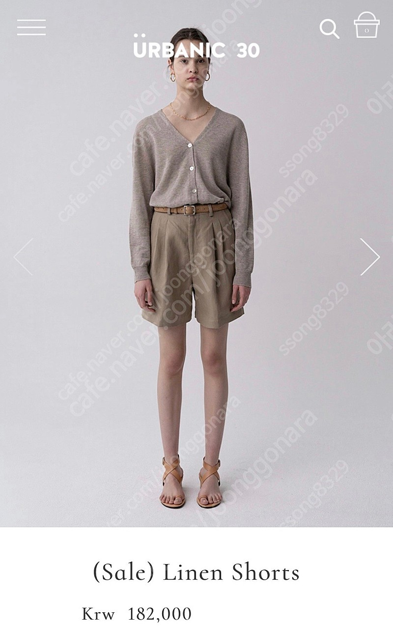 얼바닉 30 urbanic30 No Lapel Linen Jacket S사이즈 / Linen Shorts M사이즈 새상품 판매