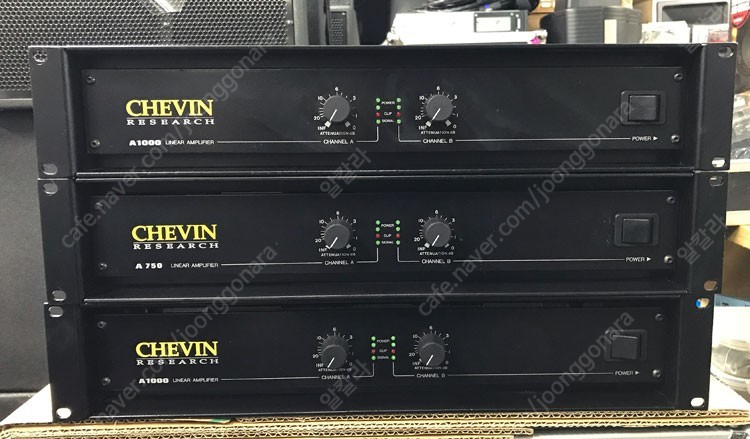 영국제 CHEVIN 파워앰프 A750 (600W x 2) / A1000 (900W x 2)﻿ , 미제 ﻿CARVER 파워앰프 ZR1600 (600W x 2)