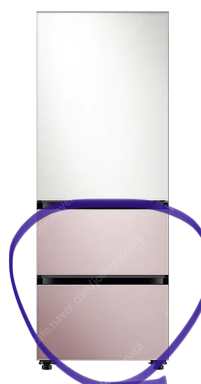 삼성 비스포크 키친핏 3도어 김치냉장고 패널 팝니다/색 교환합니다 (글램화이트)